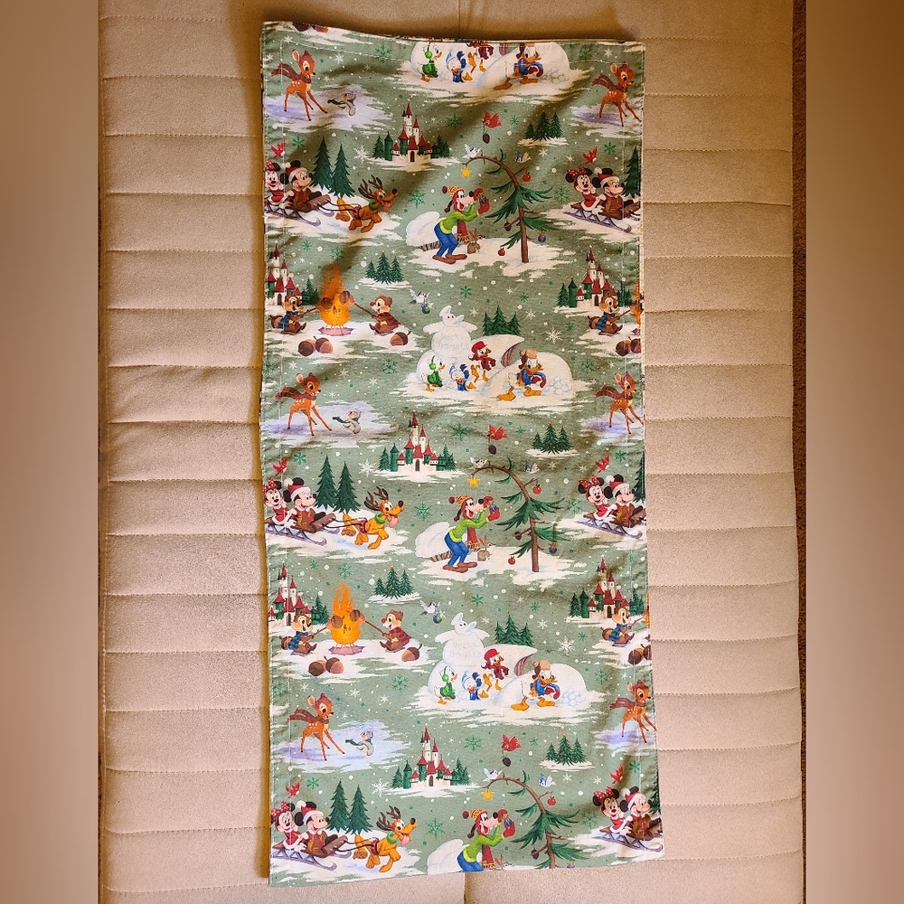 Disney Parks Winter Woodland Mickey and Friends Reversible Holiday Table Runner - Picture 2 of 6